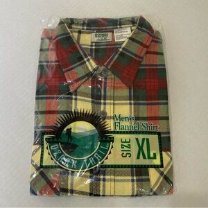 New Vintage Ozark Trail Plaid Flannel Shirt 100% Cotton Pockets USA